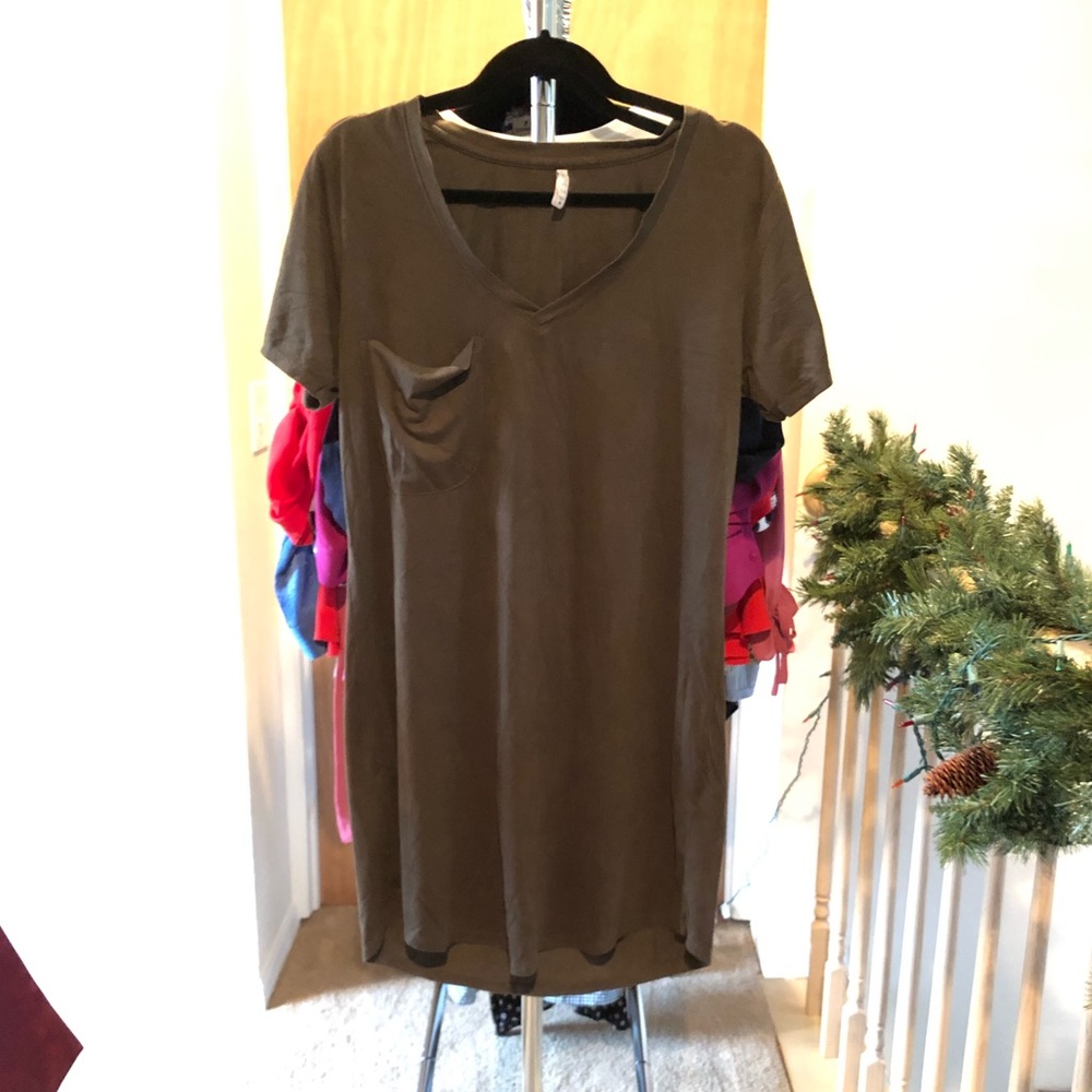 Suede T-shirt dress